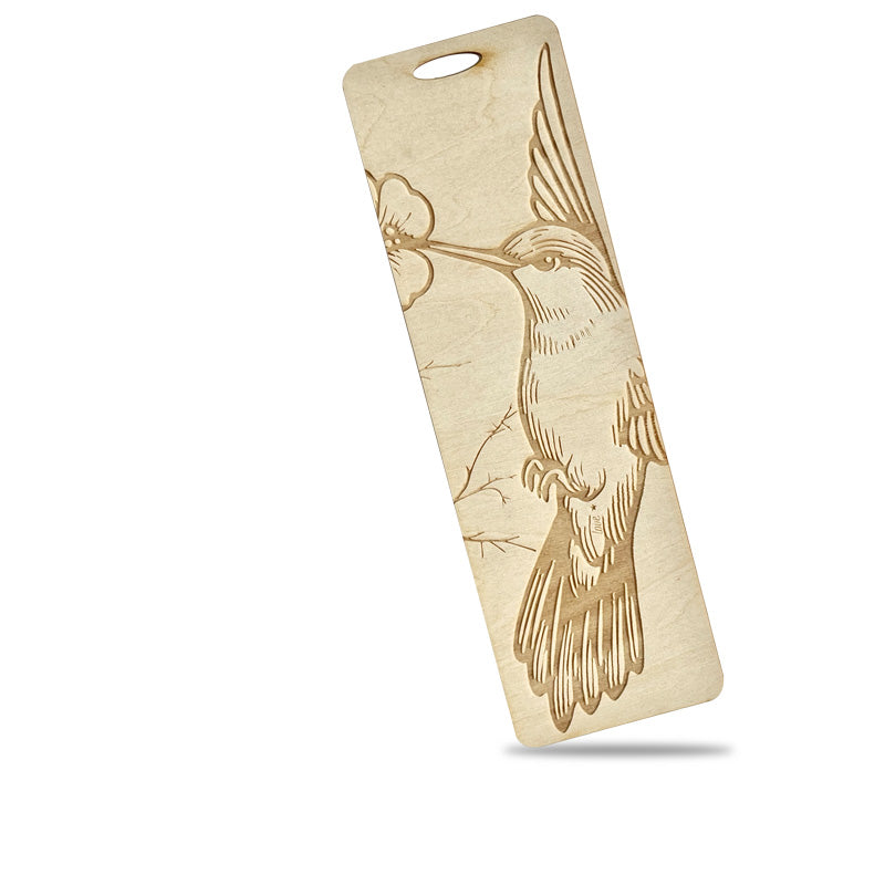 Humming bird wooden bookmark