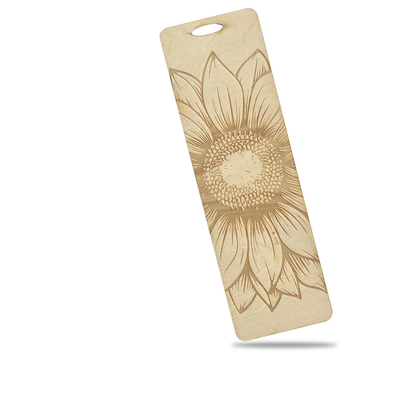Sunflower Wooden bookmark